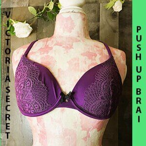 NWOT 34C VICTORIAS SECRET BODY LINED PERFECT COVERAGE PLUM UNDERWIRE BRA